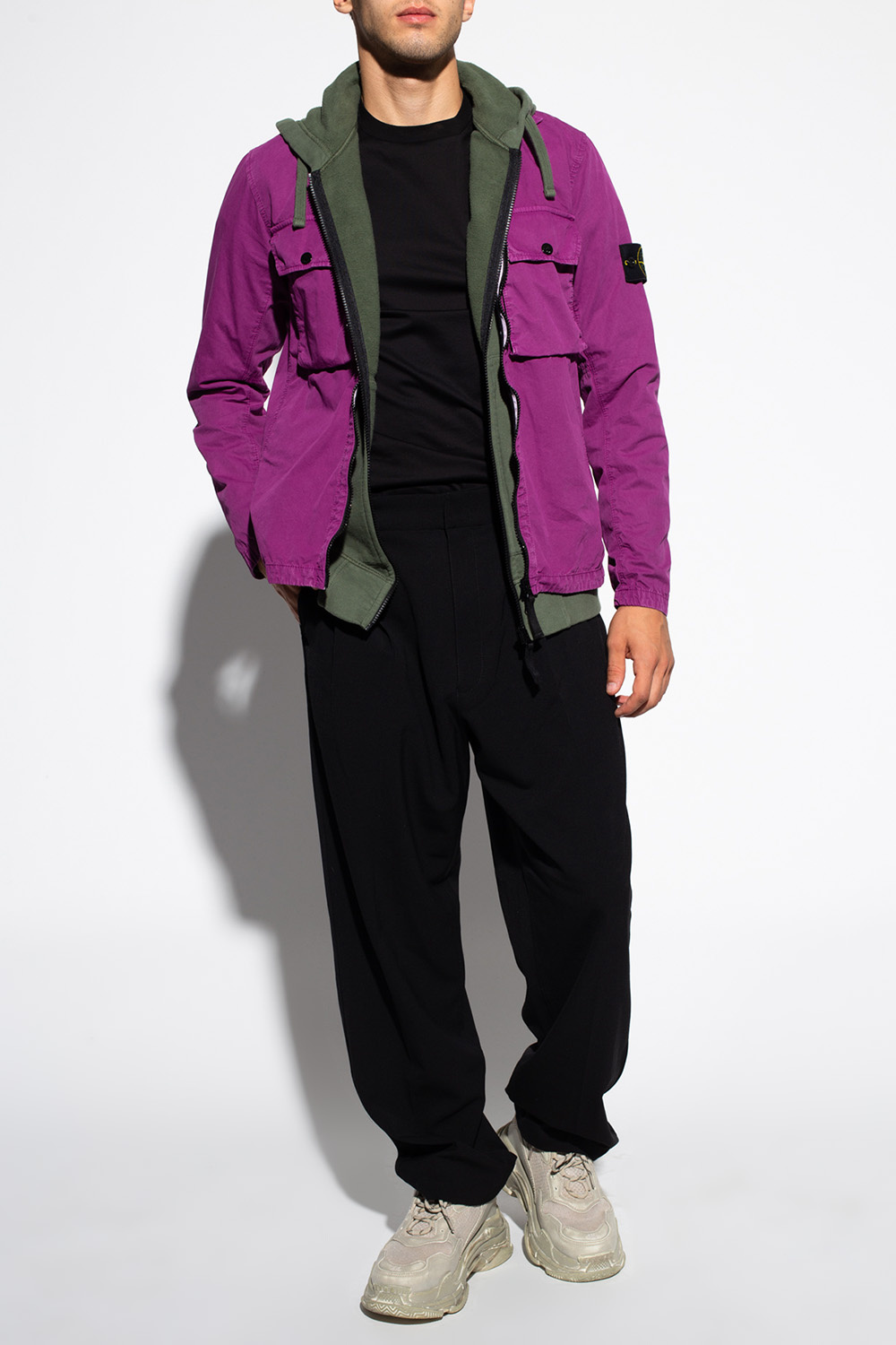 Stone island outlet purple jacket